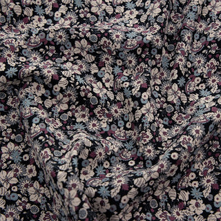 Made in Japan HOKKOH Floral Blue Non-Stretch Cotton Corduroy DS21603