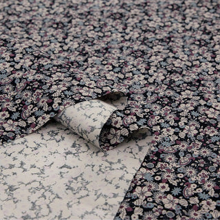 Made in Japan HOKKOH Floral Blue Non-Stretch Cotton Corduroy DS21603