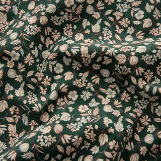 Made in Japan HOKKOH Floral Green Non-Stretch Cotton Corduroy DS21607