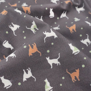 Made in Japan HOKKOH Conversational Gray Non-Stretch Cotton Corduroy DS21608