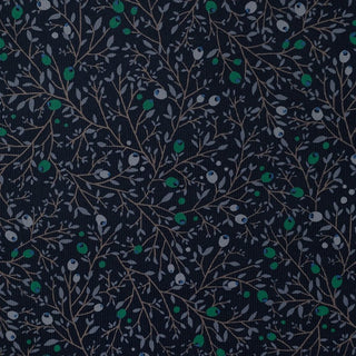 Made in Japan HOKKOH Botanical Blue Non-Stretch Cotton Corduroy DS21610