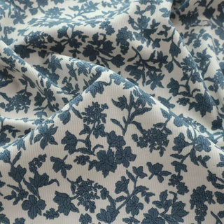 Made in Japan SUNWELL Floral Off-White Non-Stretch Cotton Corduroy DS21611