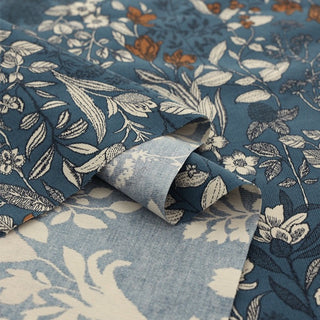 Made in Japan HOKKOH Botanical Blue Non-Stretch Cotton Corduroy DS21612