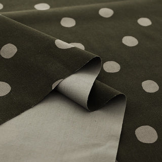 Made in Japan HOKKOH Polka Dot Green Non-Stretch Cotton Corduroy DS21614