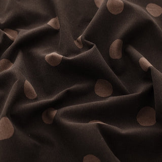 Made in Japan HOKKOH Polka Dot Brown Non-Stretch Cotton Corduroy DS21615