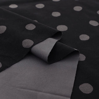 Made in Japan HOKKOH Polka Dot Black Non-Stretch Cotton Corduroy DS21617
