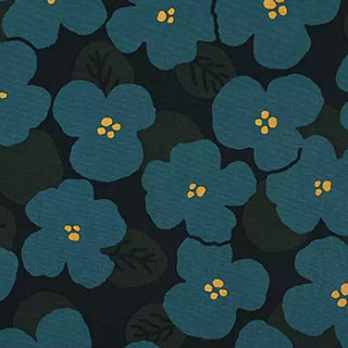 Made in Korea Dailylike Floral Turquoise Non-Stretch Cotton Oxford Canvas DS21619