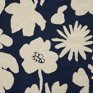 Made in Japan HOKKOH Floral Blue Non-Stretch Cotton Linen Blended Plain Woven DS21629