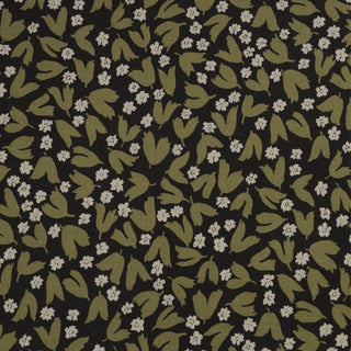 Made in Japan HOKKOH Floral Green Non-Stretch Linen Cotton Blended Plain Woven DS21630