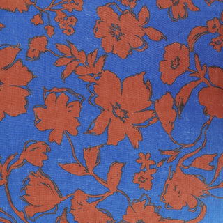 Made in Japan HOKKOH Floral Blue Non-Stretch Linen Plain Woven DS21631