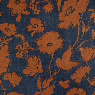 Made in Japan HOKKOH Floral Blue Non-Stretch Linen Plain Woven DS21633