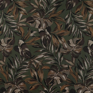 Made in Japan HOKKOH Botanical Green Non-Stretch Linen Cotton Blended Plain Woven DS21635