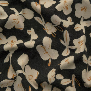 Made in Japan HOKKOH Floral Black Non-Stretch Peached Cotton Flannel DS21637