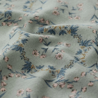 Made in Japan HOKKOH Floral Green Non-Stretch Peached Cotton Flannel DS21638
