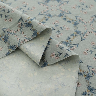 Made in Japan HOKKOH Floral Green Non-Stretch Peached Cotton Flannel DS21638