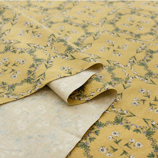Made in Japan HOKKOH Floral Yellow Non-Stretch Peached Cotton Flannel DS21639