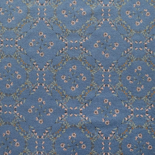 Made in Japan HOKKOH Floral Blue Non-Stretch Peached Cotton Flannel DS21640