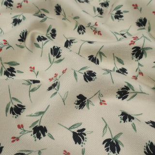 Made in Japan HOKKOH Floral Off-White Non-Stretch Peached Cotton Flannel DS21641