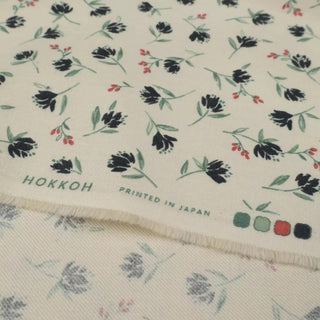 Made in Japan HOKKOH Floral Off-White Non-Stretch Peached Cotton Flannel DS21641