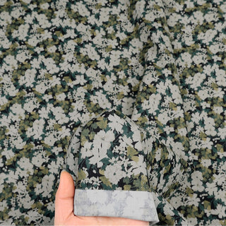 Made in Japan HOKKOH Floral Green Non-Stretch Peached Cotton Flannel DS21643