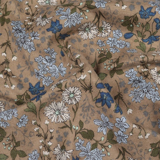 Made in Japan HOKKOH Floral Brown Non-Stretch Peached Cotton Flannel DS21647