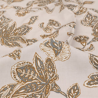 Made in Japan HOKKOH Floral Off-White Non-Stretch Cotton Wool Blended Twill DS21648
