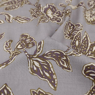 Made in Japan HOKKOH Floral Purple Non-Stretch Cotton Wool Blended Twill DS21649
