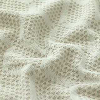 Made in Japan HOKKOH Geometric Off-White Stretch Cotton Recycled Polyester Blended Dobby Jacquard DS21653
