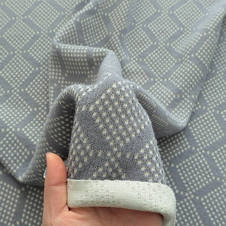 Made in Japan HOKKOH Geometric Gray Stretch Cotton Recycled Polyester Blended Dobby Jacquard DS21655