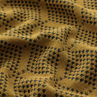 Made in Japan HOKKOH Geometric Yellow Stretch Cotton Recycled Polyester Blended Dobby Jacquard DS21656