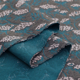 Made in Japan HOKKOH Floral Gray Stretch Cotton Dobby Jacquard DS21657