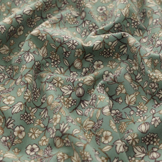 Made in Japan HOKKOH Floral Green Non-Stretch Cotton Pinwale Corduroy DS21659