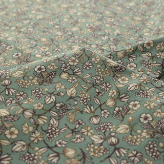 Made in Japan HOKKOH Floral Green Non-Stretch Cotton Pinwale Corduroy DS21659