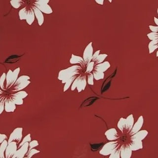 Yardblox Exclusive Reformation Floral Red/Multi Color Non-Stretch Viscose Georgette DS23507