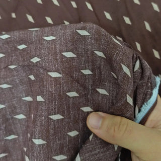 Yardblox Exclusive Reformation Geometric Brown/Multi Color Non-Stretch LENZING™ ECOVERO™ Viscose Organic Cotton Blended Plain Woven DS23510