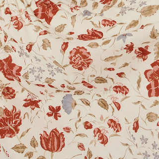 Yardblox Exclusive Reformation Floral Off-White Non-Stretch Organic Cotton LENZING™ ECOVERO™ Viscose Blended Plain Woven DS23513