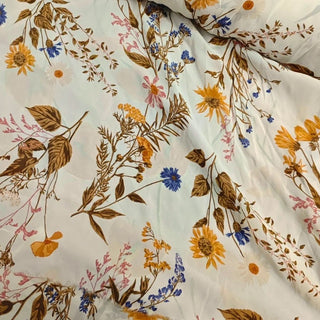 Yardblox Exclusive Reformation Floral Off-White Non-Stretch Viscose Georgette DS23517