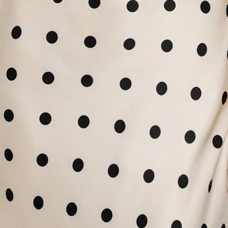 Yardblox Exclusive Reformation Polka Dot Off-White Non-Stretch Silk Satin DS23519
