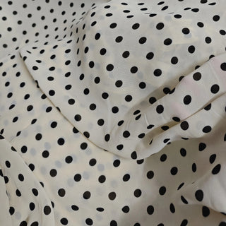 Yardblox Exclusive Reformation Polka Dot Off-White Non-Stretch Viscose Georgette DS23526