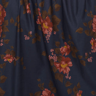 Reformation Floral Blue Stretch Organic Cotton Elastane Blended Plain Woven DS23532