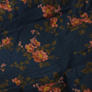 Reformation Floral Blue Stretch Organic Cotton Elastane Blended Plain Woven DS23532