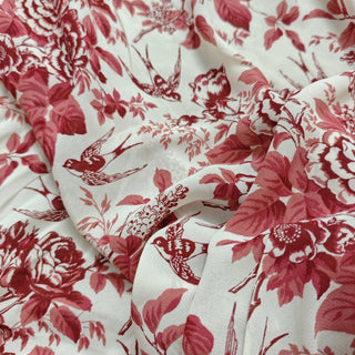 Reformation Floral Red Non-Stretch Viscose Georgette DS23534