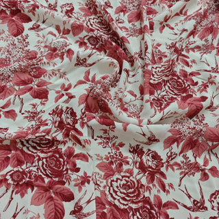 Reformation Floral Red Non-Stretch Viscose Georgette DS23534