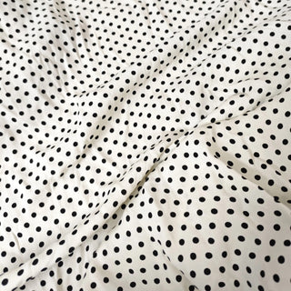 Reformation Polka Dot Off-White Non-Stretch Viscose LENZING™ ECOVERO™ Viscose Blended Crepe DS23536