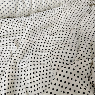 Reformation Polka Dot Off-White Non-Stretch Viscose LENZING™ ECOVERO™ Viscose Blended Crepe DS23536