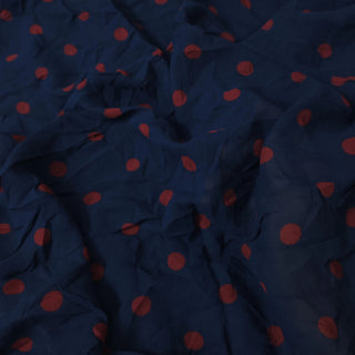 Reformation Polka Dot Blue Non-Stretch Viscose Georgette DS23539