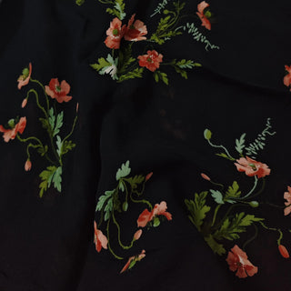 Reformation Floral Black Non-Stretch Viscose Georgette DS23603