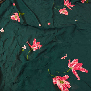 Reformation Floral Green Non-Stretch Viscose Georgette DS23604