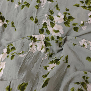 Reformation Floral Green Non-Stretch Viscose Georgette DS23605 -Last Piece