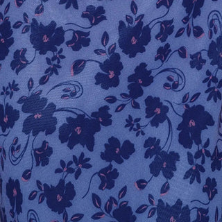 Reformation Floral Blue Non-Stretch Viscose Georgette DS23606 -Last Piece